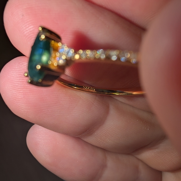 Moss Agate Ring And Earring Set Sterling Silver - Picture 4 of 4